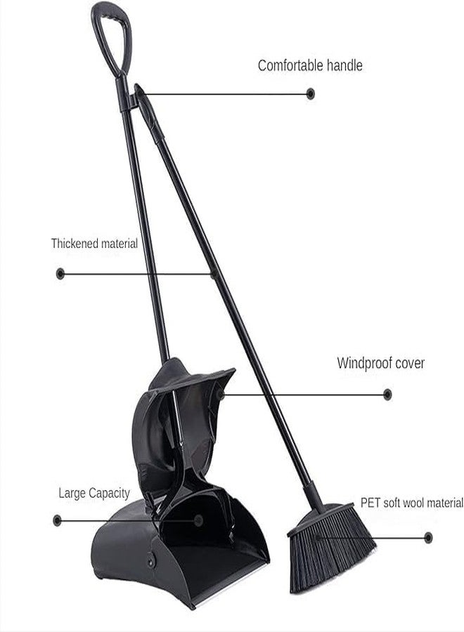 PRAMANTA Broom with Dustpan Long Handle Adjustable Floor Cleaning Broom Brush Standing Dust Pan and Broom Set (1Pcs) - Image 3